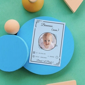 Carte de voeux de naissance - template personnalisable à imprimer