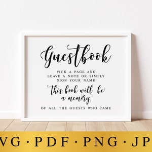 Wedding Guestbook Sign: Elegant Script (Digital Download)