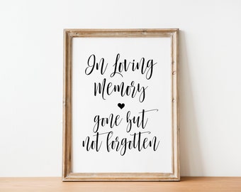 Memorial Sign: In Loving Memory Printable (PDF & JPG)