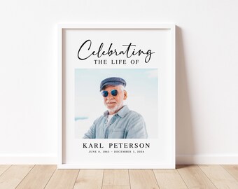 Memorial Photo Welcome Sign: Celebration of Life Print (Digital Download)