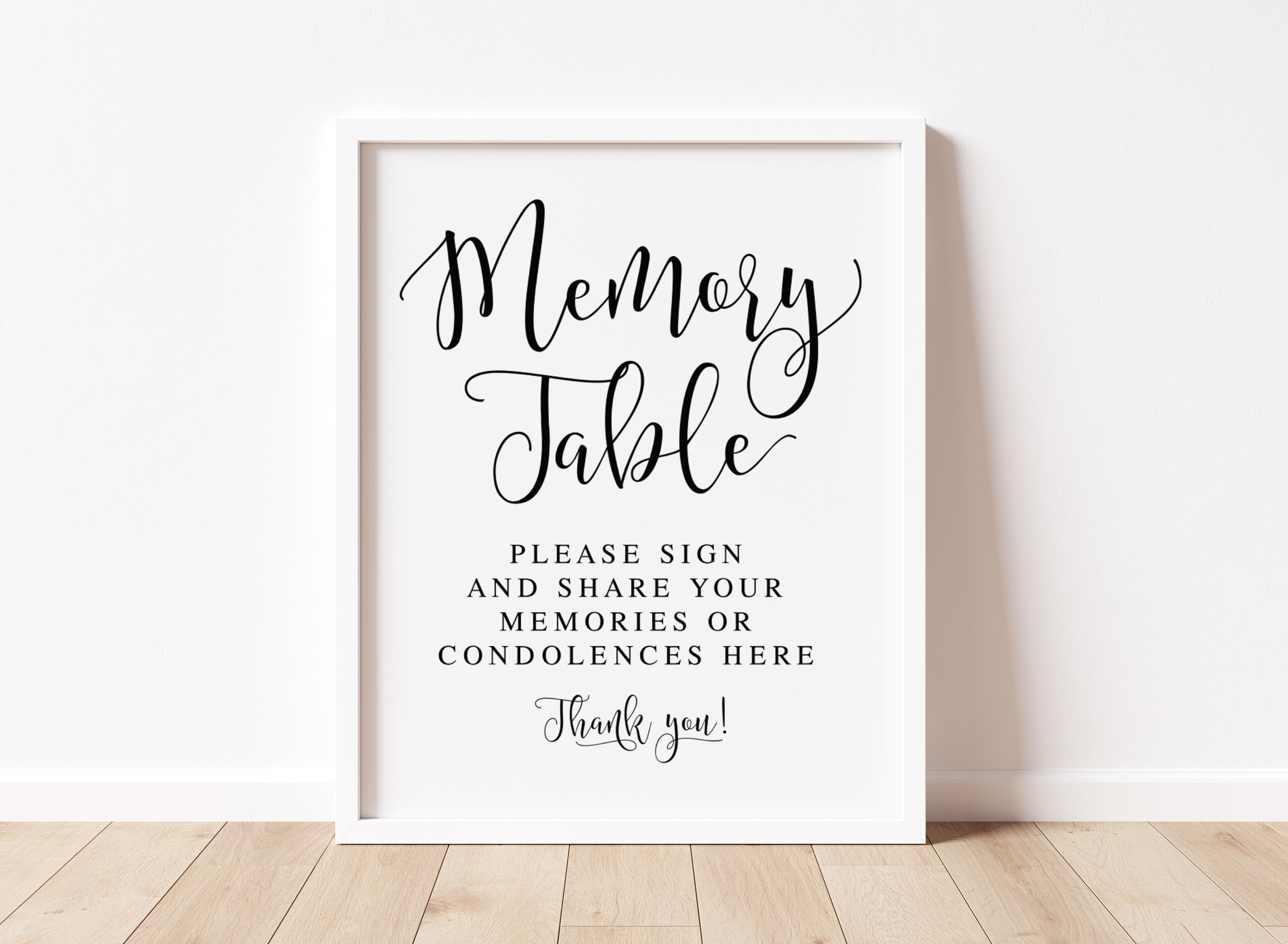 Memory Table, Please Sign and Share Your Memories or Condolences ...