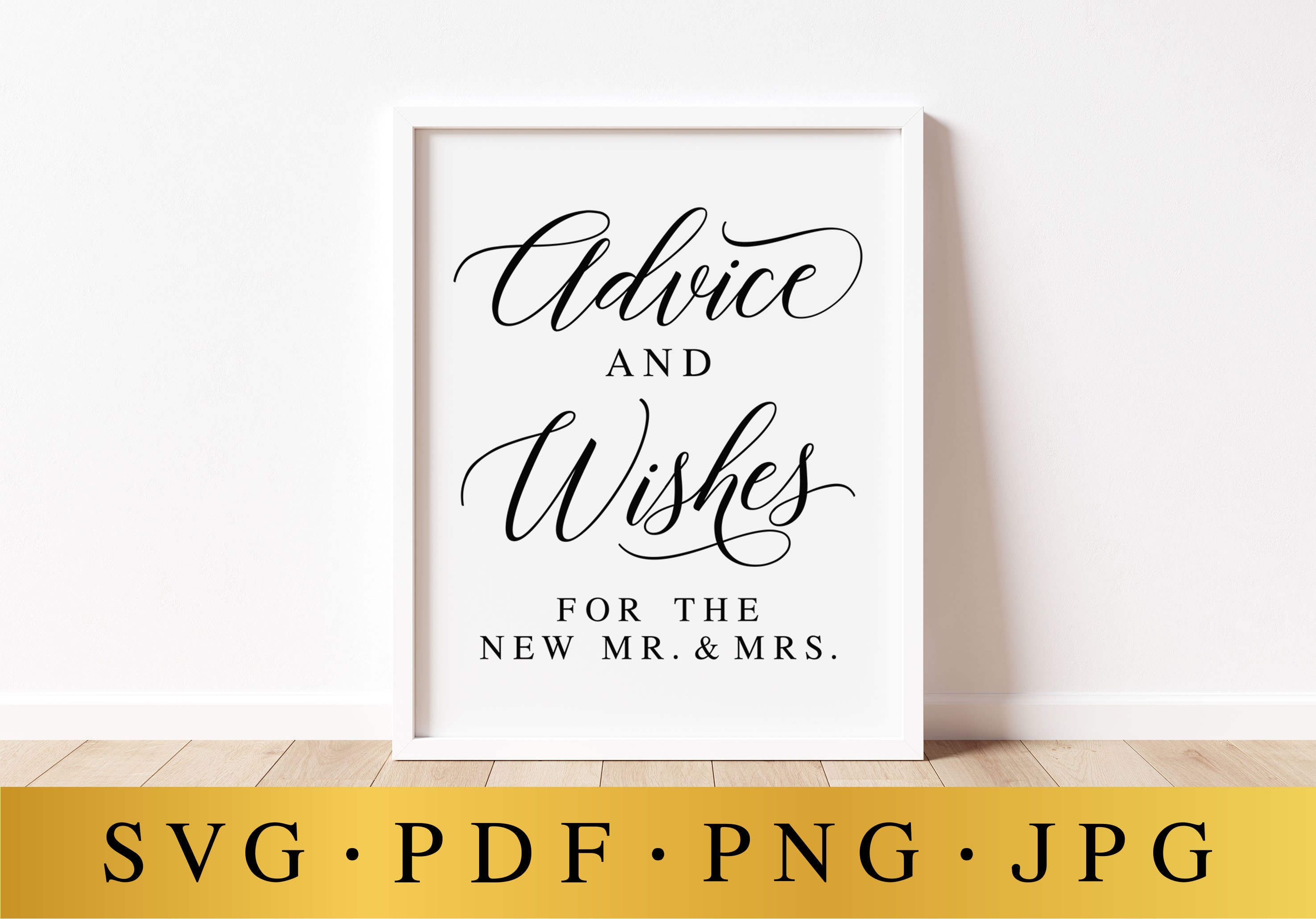 Advice and Wishes for the New Mr and Mrs Wedding SVG Sign - Etsy
