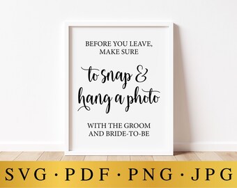 Wedding Photo Guestbook Sign: Snap & Hang (Digital Download)