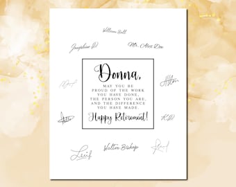 Personalized Retirement Signature Gift Sign (Digital Download)