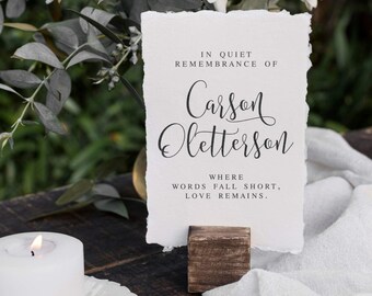 In Quiet Remembrance Of: Celebration of Life, Funeral Service Welcome Print (PDF & JPG)