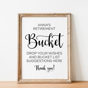 Retirement Bucket List Sign: Printable Party Guestbook (JPG & PDF)