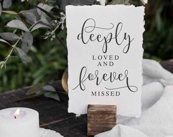 Memorial Sign: Deeply Loved, Funeral Decor (Digital Download)