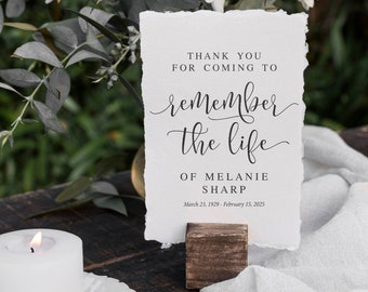 Minimalist Funeral Service Sign: Celebration of Life Printables (PDF & JPG)