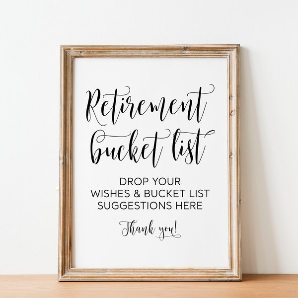 Retirement Bucket List Etsy
