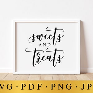 Sweets and Treats Wedding Sign: Dessert Table Decor (Digital Download)