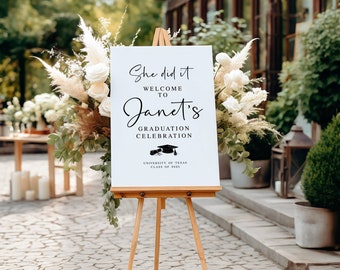 Modern Graduation Welcome Sign: Minimalist Celebration Decor (Digital Download)