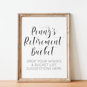 Retirement Bucket List Sign: Guestbook Printable (Digital Download)