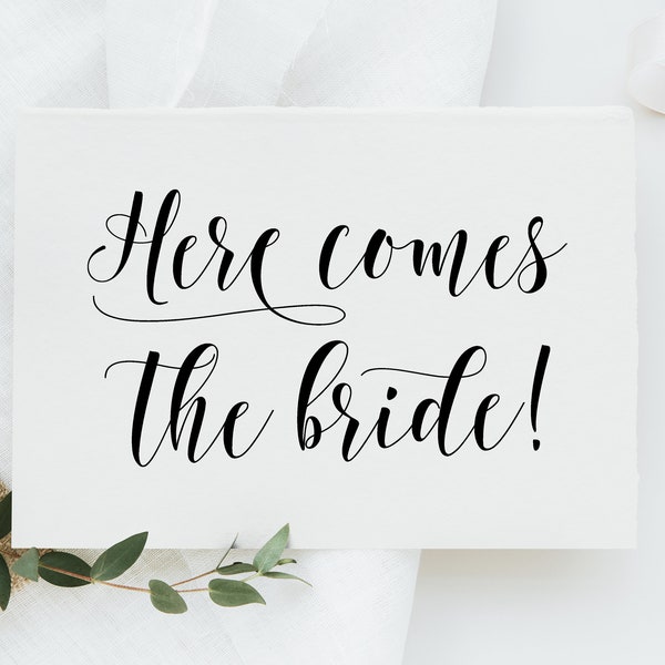 Here Comes The Bride, Modern Minimalist Wedding SVG Signs, Wedding Ring Bearer Sign, Wedding Ceremony Sign, SVG Files Wedding Decor Prints