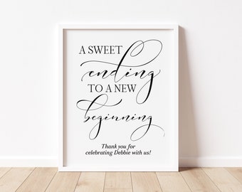 Retirement Party Sign: Elegant Script, Thank You Quote (Digital Download)