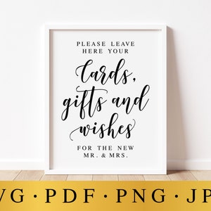 Bitte lassen Sie hier Ihre Karten, Geschenke und Wünsche, Hochzeit SVG Zeichen, Hochzeitsgeschenk Tischschild, Hochzeitsschilder, Karten und Geschenke Zeichen, Dekorschild