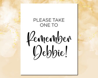 Funeral Memory Table Sign: Minimalist Memorial Signage (Digital Download)
