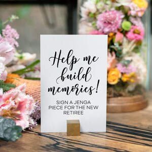 Help Me Build Memories, Please Sign A Jenga Piece for the New Retiree ...