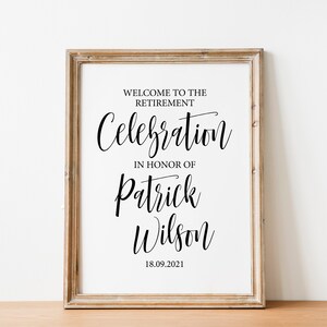 Retirement Party Welcome Sign: Celebration Decor (Digital Download)