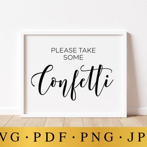 Please Take Some Confetti Sign: Wedding Decor Printable (Digital Download)