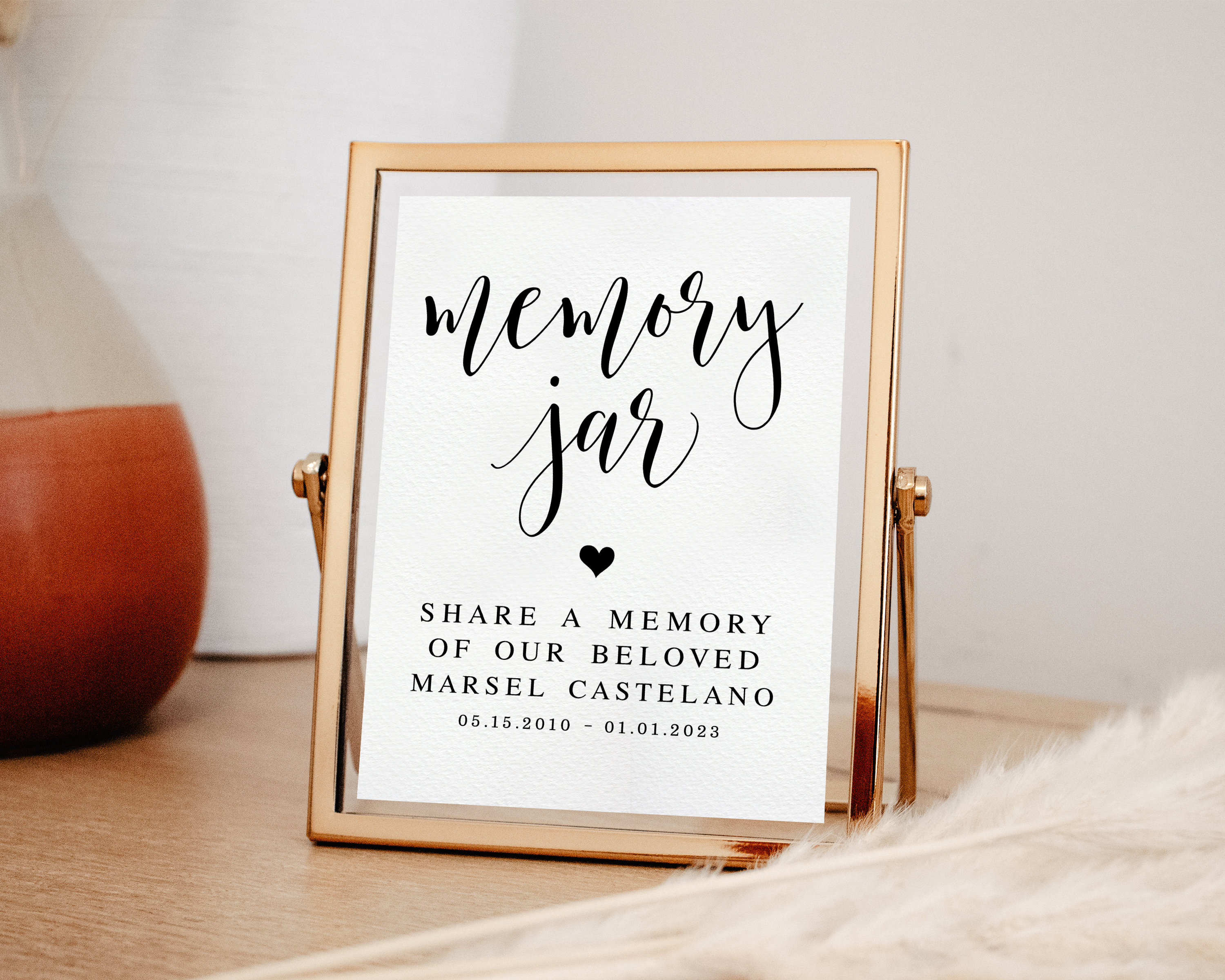 Memory Jar Sign, Share A Memory Of, Funeral Memory Jar, Memorial Signs