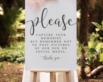 Unplugged Ceremony Sign: No Social Media Photos (Digital Download)