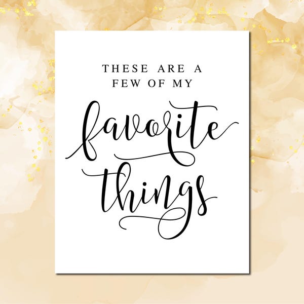 A Few of My Favorite Things Printable - Etsy