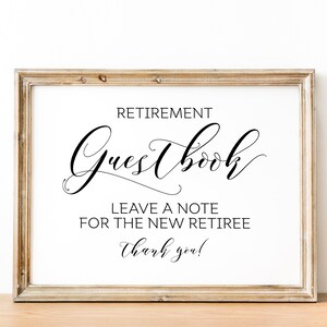 Gastenboek pensioen, laat een bericht achter voor de nieuwe gepensioneerde, bord pensioenfeest, bord met pensioen, printables pensioen, afdrukken pensioen
