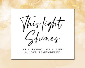 Memorial Table Sign: Funeral Service Printable (PDF & JPG)