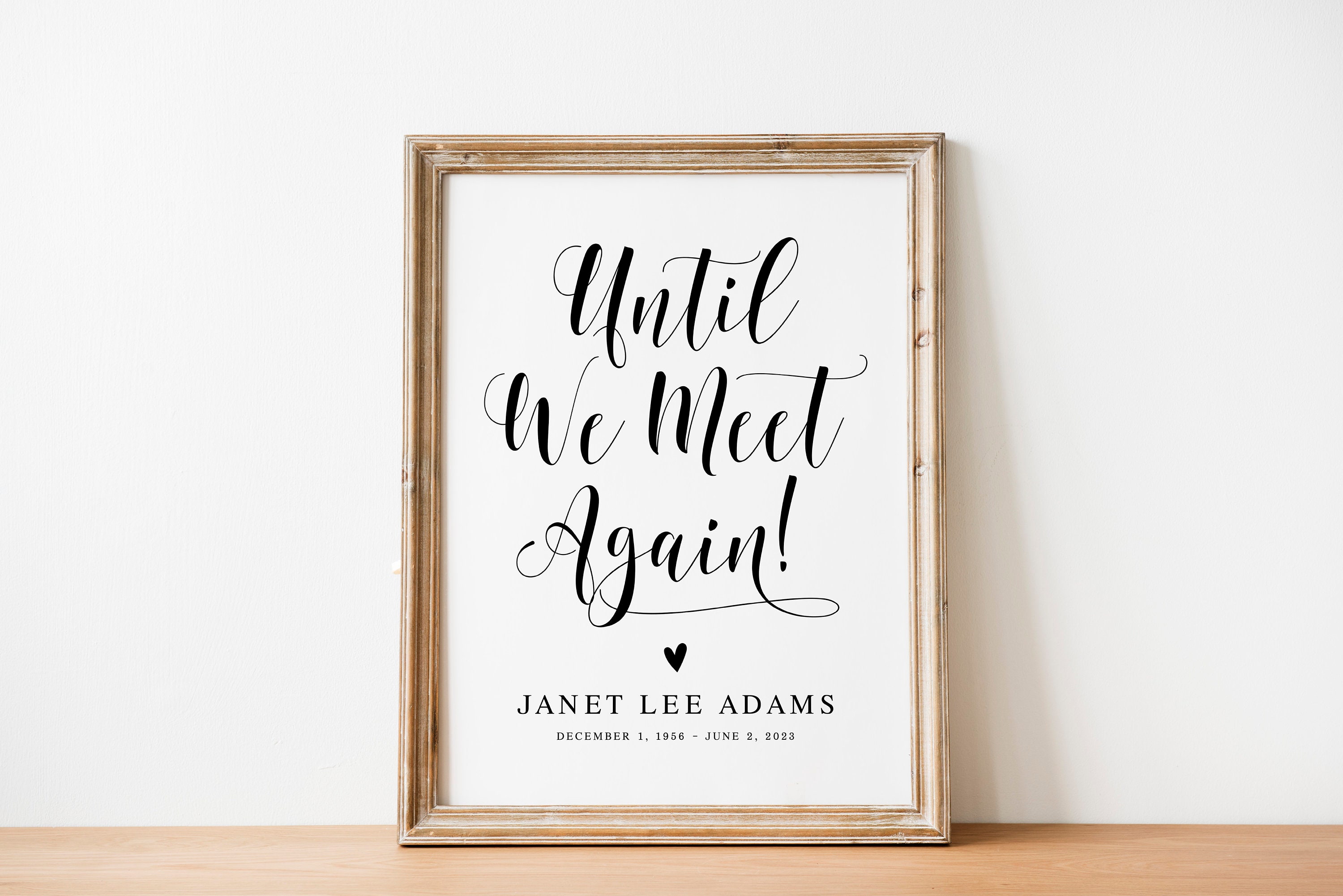 Until We Meet Again Memorial Sayings Funeral Quotes In Etsy