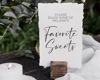 Enjoy Some Of Favorite Sweets, Funeral Service Prints, Modern Minimalist Funeral Prints, Celebration Of Life Printable, Sweet Table Sign