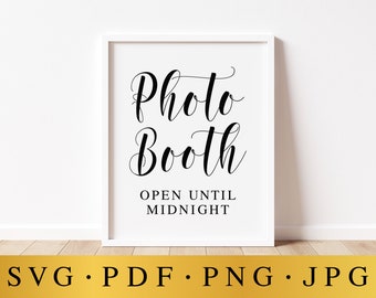 Photo Booth Sign: Wedding Reception Decor (Digital Download)