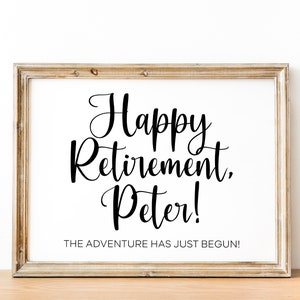 Happy Retirement Sign: Personalized Retirement Party Decor (Digital Download)