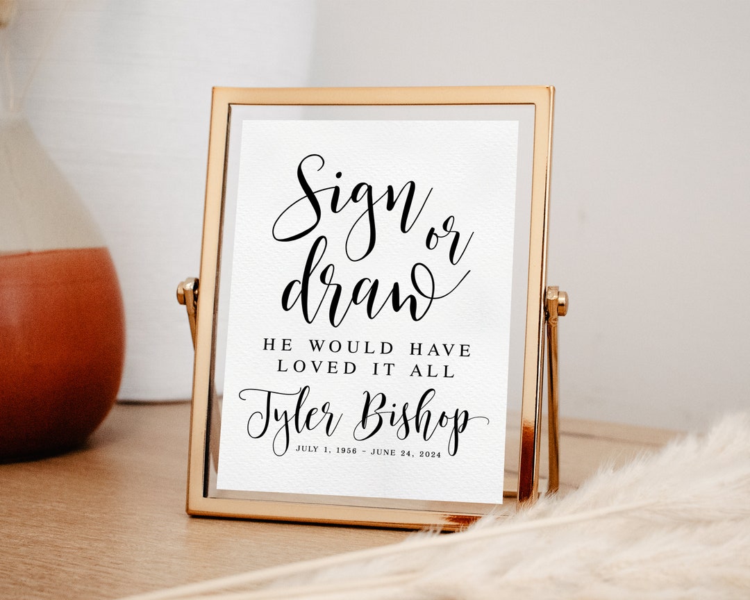 Sign or Draw He Would Have Love It All Memorial Guestbook Etsy