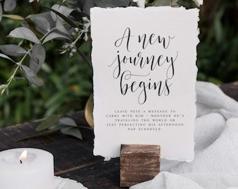 A New Journey Begins Retirement Sign, Office Farewell Prints (Digital Download)