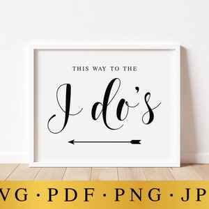 Por aqui para os "Eu aceito", placa de direção para casamento, arquivos SVG para casamento, placa de direção para casamento, placa de seta para casamento, imprimíveis para casamento