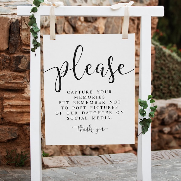 No Photos Sign, Unplugged Birthday Sign, No Photos Of Baby, Baby Girl Birthday Sign, Unplugged Sign, No Photos On Social Media, Decor Sign