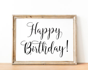 Happy Birthday Sign: Party Decor Printable (PDF & JPG)