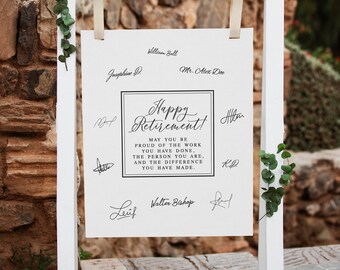 Modern Minimalist Retirement Signature Sign (PDF & JPG)