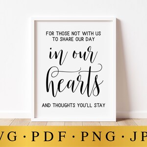 Wedding Memorial Sign: In Our Hearts Quote (Digital Download)