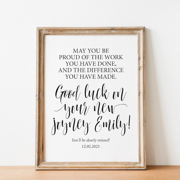 Good Luck On Your New Journey, Happy Retirement Sign, Retirement Gift Sign, Retirement Prints, Retirement Printables, Retirement Download