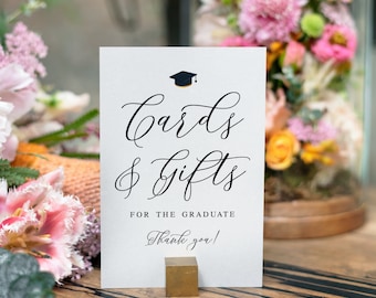 Modern Graduation Party Sign: Cards and Gifts Table Decor (Digital Download)