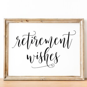 Retirement Wishes Sign: Party Guestbook, Printable (PDF & JPG)
