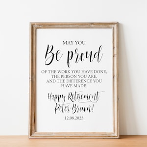 Happy Retirement Sign: Personalized Retirement Gift (Digital Download)