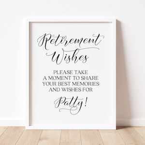 Retirement Wishes Sign: Guestbook Party Decor (Digital Download)