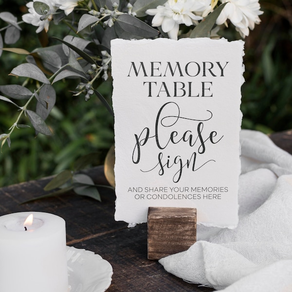 Memory Table, Please Sign, Share Your Memories, Condolence Guest Book Sign, Memorial Signs, Funeral Printables, Digital Funeral Decor Signs