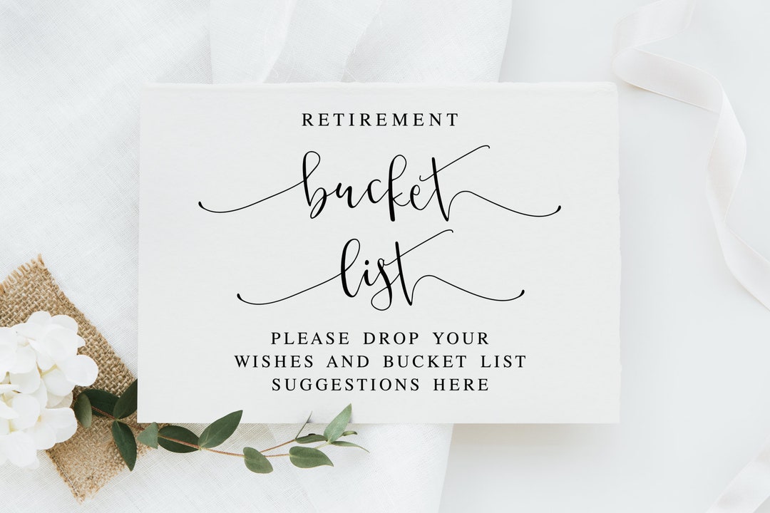 Retirement Bucket List, Bucket List Suggestions Here, Retirement Prints ...