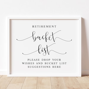 Retirement Bucket List, Bucket List Suggestions Here, Retirement Prints ...