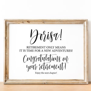 Retirement Party Sign: Congratulations Celebration (Digital Download)