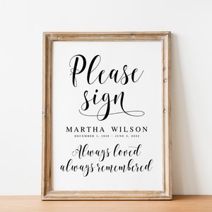 Sign This Memory Book Sign Memorial Memory Book Sign: Funeral Guest Book (digital Download) - Etsy