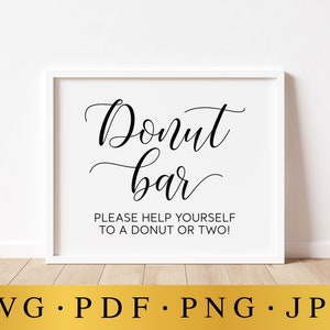 Donut Bar Wedding Sign: Modern Calligraphy (Digital Download)